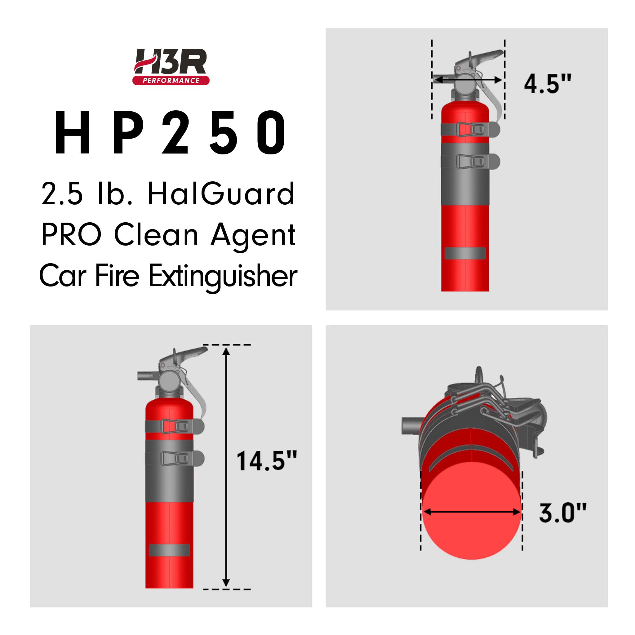 HalGuard PRO Halon Clean Agent Car Fire Extinguisher - 2.5 lb.