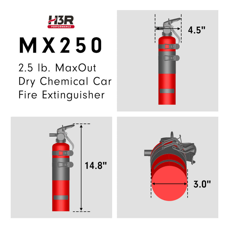 MaxOut Dry Chemical Car Fire Extinguisher - 2.5 lb.